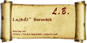 Lajkó Benedek névjegykártya