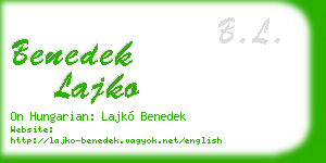 benedek lajko business card