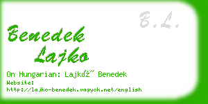 benedek lajko business card